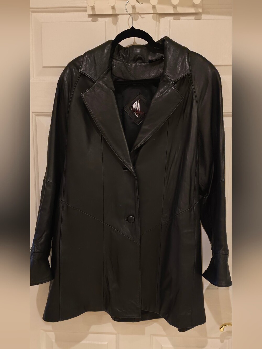 Black Genuine Leather Women’s Coat